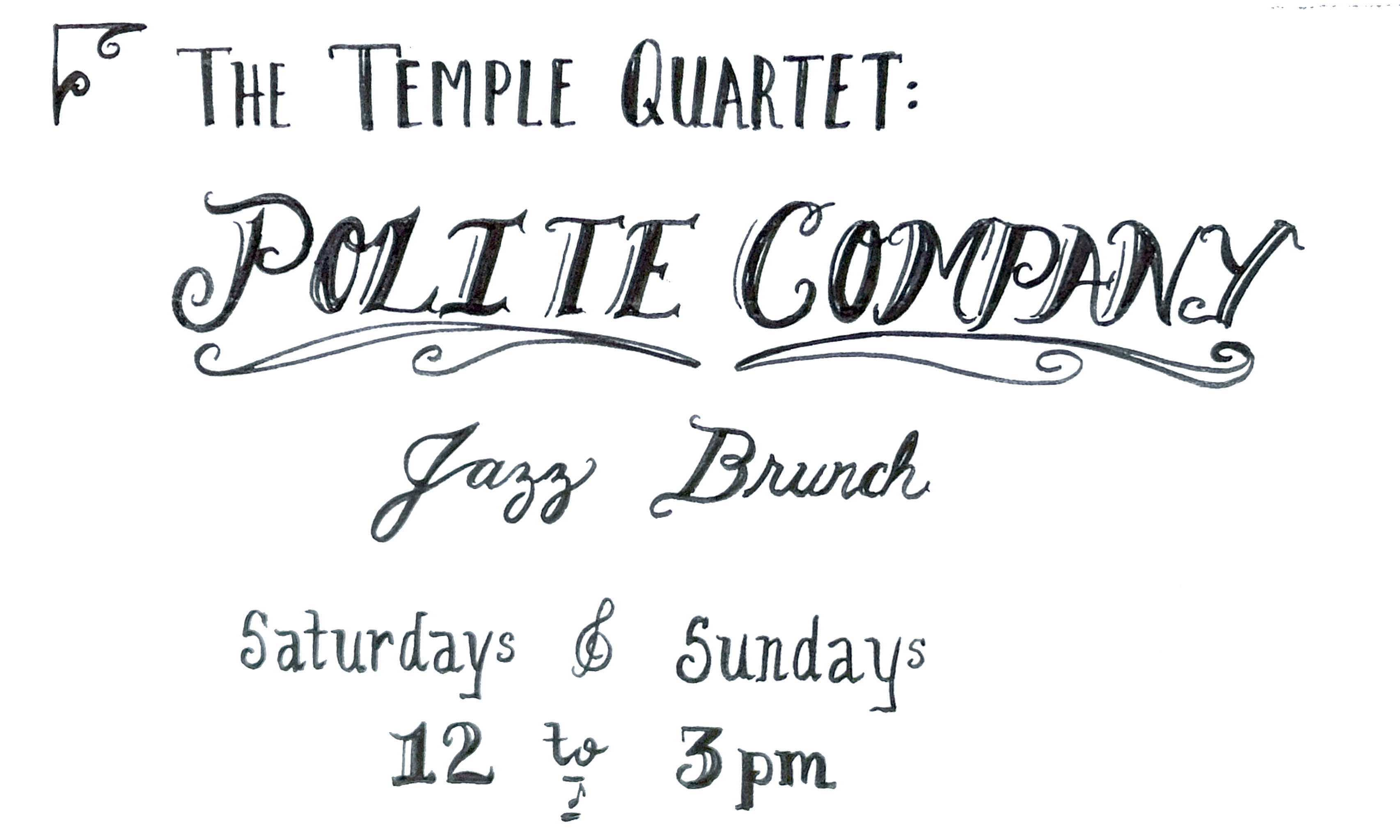 The Temple Quartet: Polite Company hand-drawn mark